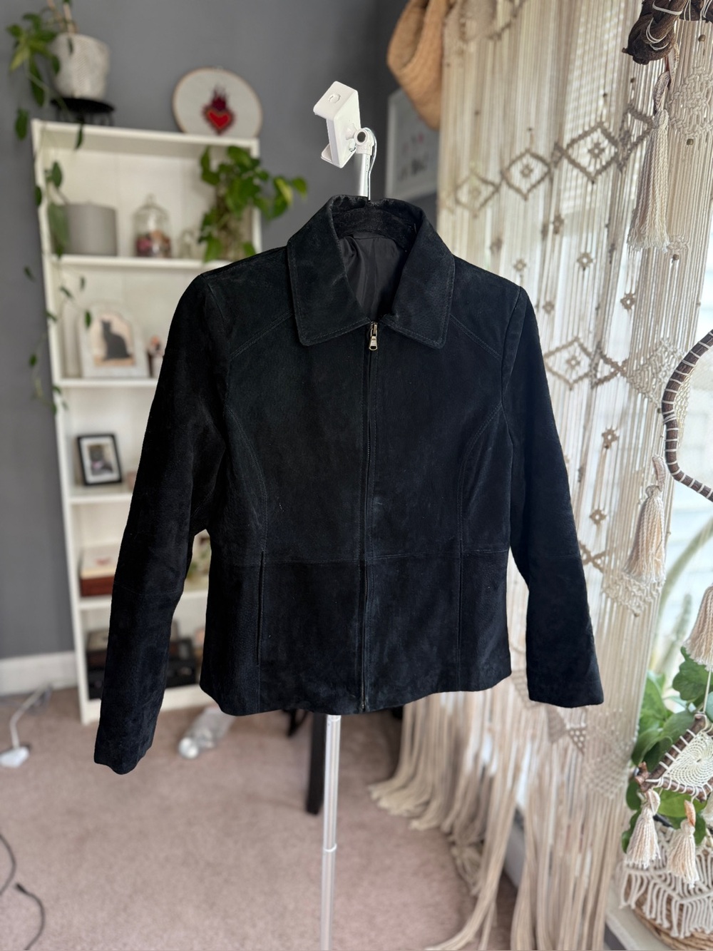 Relativity Black Suede Zip-Up Jacket